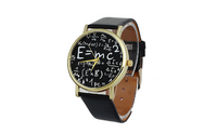 Luxury Women's Math Symbols Faux Leather Analog Quartz Wrist Watch