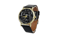 Luxury Women's Math Symbols Faux Leather Analog Quartz Wrist Watch - sparklingselections