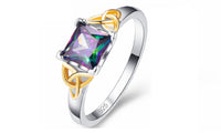 Multi Color Cubic Zirconia Silver Color Ring For Women - sparklingselections