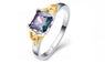 Multi Color Cubic Zirconia Silver Color Ring For Women