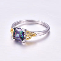 Multi Color Cubic Zirconia Silver Color Ring For Women - sparklingselections
