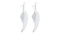 New Fashion Big Trendy Wing Silver Plated Long Earrings