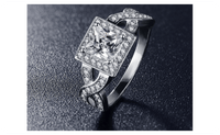 Platinum Plated Cubic Zirconia Wedding & Engagement Rings For Women - sparklingselections