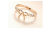 Simple Fashion Imitation Crystal Bow Ring For Women (Resizable)