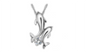 Silver Plated Double Dolphin Rhinestone Short Chain Pendant Necklace