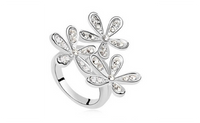 New Silver Rhinestone Snowflake Zircon Alloy Ring