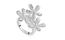 New Silver Rhinestone Snowflake Zircon Alloy Ring