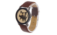 Fashion Cute Cat Print Faux Leather Quartz Analog Wristwatch - sparklingselections