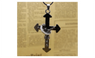 Zinc Alloy 7cm Lovely Cross Black Pendant Necklace