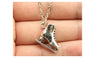 Simple Vintage Antique Silver Plated Skate Pendant Necklace