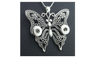 Vintage Butterfly Pendant Long Chain Bohemian Snap Button Necklaces