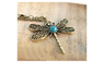 Vintage Gold Plated Necklace Hollow Dragonfly Pendants