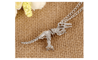 Creative Punk Style Cool Silver Plated Dinosaur Pendant Necklace For Women - sparklingselections
