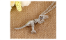 Creative Style Cool Silver Plated Dinosaur Pendant Necklace For Women