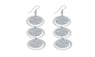 Women Silver 3 Big Rounds Dangle Long Earrings