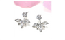 Gold and Silver Plated Leave Crystal Stud Earring For Women