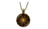 Sri yantra mandala Glass Dome Pendant Bronze Necklace