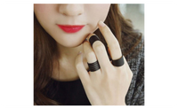 New Fashion Black Stack Plain Above Knuckle Ring Set For Women