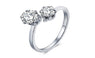 Double Cubic Zirconia Stainless Steel Ring For Women (7,8)