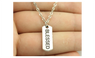 Simple Vintage Antique Silver Color Word Bar Necklace