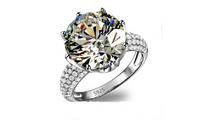 4.75 Carat Cubic Zirconia Jewelry White Gold Plated Rings