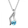 White Gold Plated Crystal Pendant Necklace