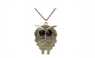 Gold Plated Owl Long Chain Pendant Necklace