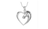 New Stylish Chain Hollow Horse in Heart Pendant Necklace
