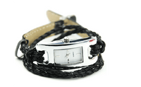 Popular Creative Black Ladies Charm Quartz Multi Layer Woven Bracelet Watch - sparklingselections