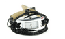 Popular Creative Black Ladies Charm Quartz Multi Layer Woven Bracelet Watch