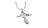 Silver Plated Rhinestone Infinity Cross Pendant Necklace For Women