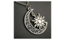 Vintage Alloy Snake Chain Sun Moon Pendant Necklace For Men Women