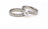 Stainless Steel Pave White Zircon Party Ring Sets For Women