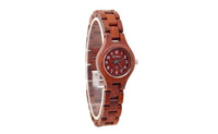 Red Luxury Brand Wood Slim Analog Digital Watch Women - sparklingselections