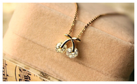 Jewelry New Fashion Rhinestone Cherry Necklace For Women