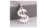 Stainless Steel Bead Chain Big Dollar Symbol Pendant Necklace