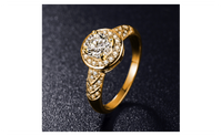 Noble Round Gold Plated Micro Pave AAA Cubic Zirconia Luxury Ring-(7)