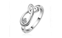Silver Plated Wedding Rings For Women Engagement Bridal Jewelry