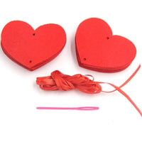 Red Love Heart Curtain Non-woven Party Decoration Supplies 1 Set
