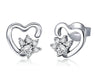 Sterling Silver Heart Fashion Girl Stud Earrings Women