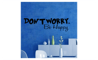 Don't Worry be Happy Removable Art Vinyl Quote Wall Sticker - sparklingselections