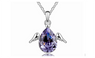 Rhinestone Wings Cubic Zirconia Drop Pendants Chain Necklace for Women