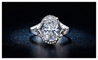 Platinum Plating Silver Engagement Bague Big Square Ring for Women