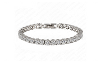 Cubic Zirconia 0.5 Carat Round Cut Platinum Plated Charm Bracelet