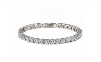 Cubic Zirconia 0.5 Carat Round cut Tennis Micro Inlay Platinum Plated Bracelets & Bangles Charm - sparklingselections