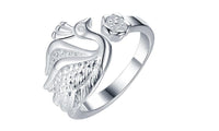 Beautiful Peacock Silver Plated Fashion Ring For Women(6,7,8) - sparklingselections