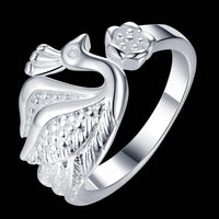 Beautiful Peacock Silver Plated Fashion Ring For Women(6,7,8) - sparklingselections