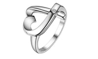 Love Heart Shape Silver Plated Ring (6,7,8) - sparklingselections