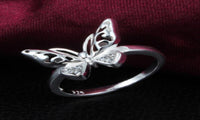 Classic Hollow Butterfly Engagement Rings With Austrian Crystals - sparklingselections