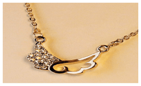 Clavicle Chain Sweet Wings of Love Small Necklace Short Paragraph Pendant Necklace - sparklingselections